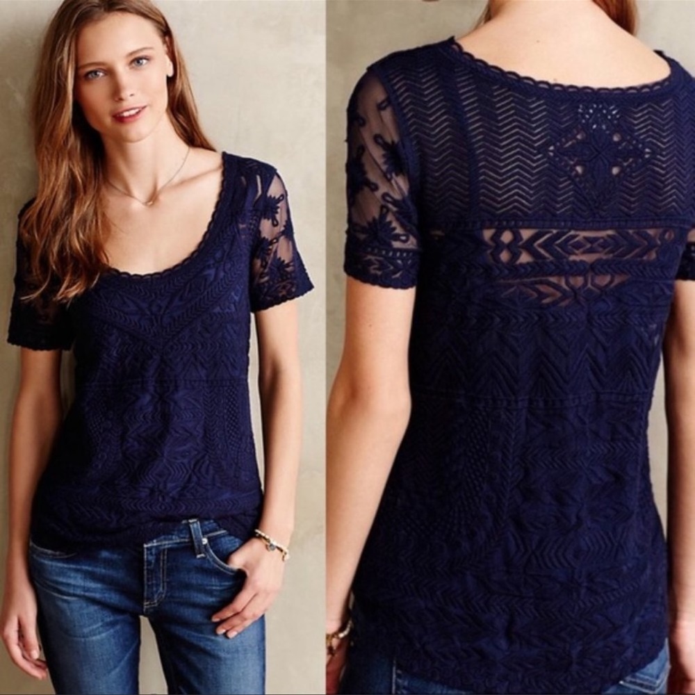Anthropologie Meadow Rue lace top